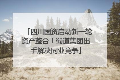 四川国资启动新一轮资产整合！蜀道集团出手解决同业竞争