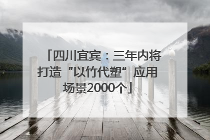 四川宜宾：三年内将打造“以竹代塑”应用场景2000个