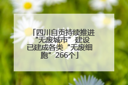 四川自贡持续推进“无废城市”建设 已建成各类“无废细胞”266个