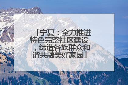 宁夏：全力推进特色完整社区建设，缔造各族群众和谐共融美好家园