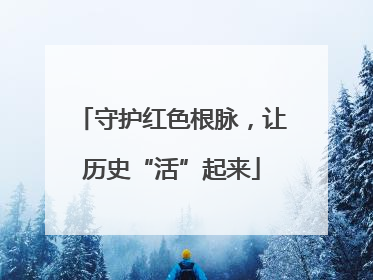 守护红色根脉，让历史“活”起来