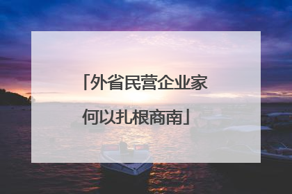 外省民营企业家何以扎根商南