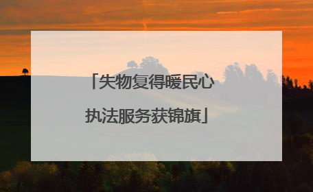 失物复得暖民心 执法服务获锦旗