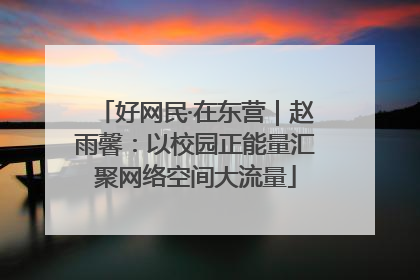 好网民·在东营｜赵雨馨：以校园正能量汇聚网络空间大流量