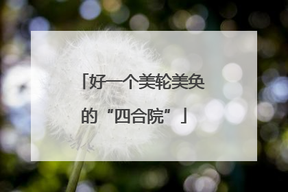 好一个美轮美奂的“四合院”