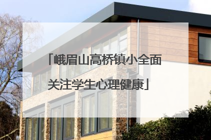 峨眉山高桥镇小全面关注学生心理健康