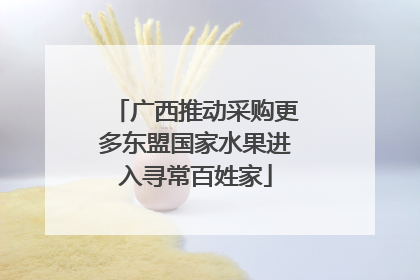 广西推动采购更多东盟国家水果进入寻常百姓家