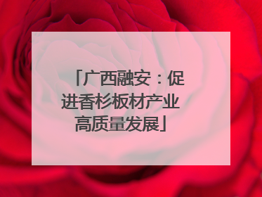 广西融安：促进香杉板材产业高质量发展