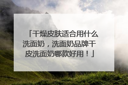 干燥皮肤适合用什么洗面奶，洗面奶品牌干皮洗面奶哪款好用！