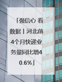 强信心 看数据丨河北前4个月快递业务量同比增40.6%