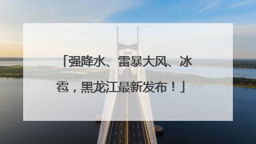 强降水、雷暴大风、冰雹，黑龙江最新发布！