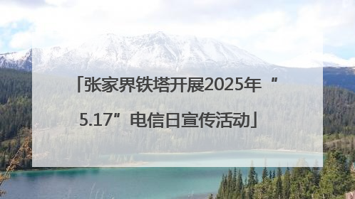张家界铁塔开展2025年“5.17”电信日宣传活动