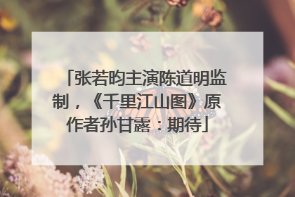 张若昀主演陈道明监制，《千里江山图》原作者孙甘露：期待