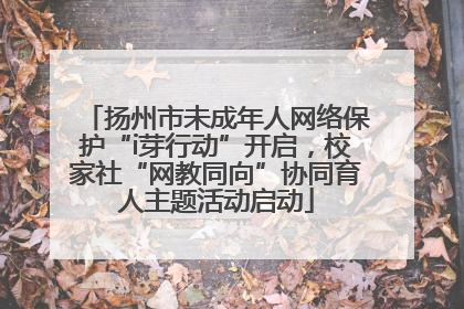 扬州市未成年人网络保护“i芽行动”开启，校家社“网教同向”协同育人主题活动启动