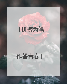 拼搏为笔 作答青春