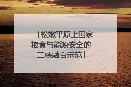松嫩平原上国家粮食与能源安全的三峡融合示范