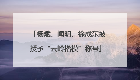 杨斌、闻明、徐成东被授予“云岭楷模”称号