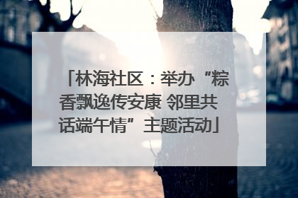 林海社区：举办“粽香飘逸传安康 邻里共话端午情”主题活动