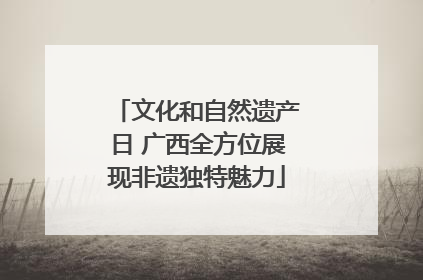 文化和自然遗产日 广西全方位展现非遗独特魅力