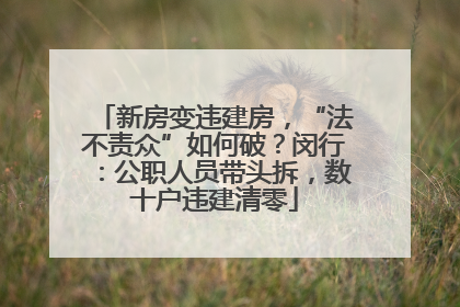 新房变违建房，“法不责众”如何破？闵行：公职人员带头拆，数十户违建清零