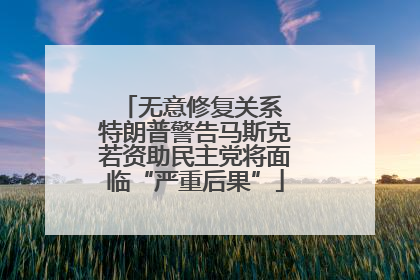 无意修复关系 特朗普警告马斯克若资助民主党将面临“严重后果”