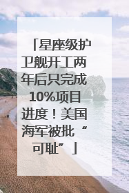 星座级护卫舰开工两年后只完成10%项目进度！美国海军被批“可耻”