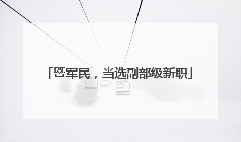暨军民，当选副部级新职