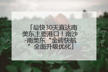 最快30天直达南美东主要港口！南沙-南美东“金砖快航”全面升级优化