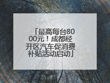 最高每台8000元！成都经开区汽车促消费补贴活动启动