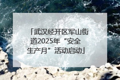 武汉经开区军山街道2025年“安全生产月”活动启动