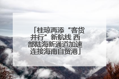 桂琼再添“客货并行”新航线 西部陆海新通道加速连接海南自贸港