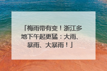 梅雨带有变！浙江多地下午起更猛：大雨、暴雨、大暴雨！