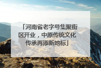 河南省老字号集聚街区开业，中原传统文化传承再添新地标