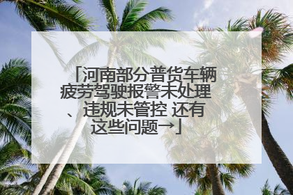 河南部分普货车辆疲劳驾驶报警未处理、违规未管控 还有这些问题→
