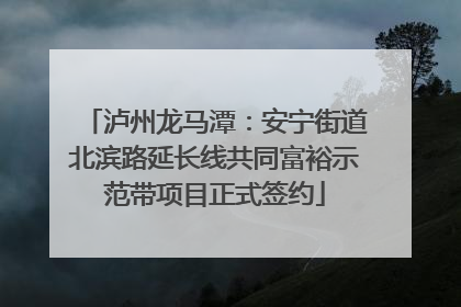 泸州龙马潭：安宁街道北滨路延长线共同富裕示范带项目正式签约