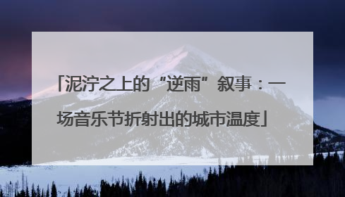 泥泞之上的“逆雨”叙事：一场音乐节折射出的城市温度