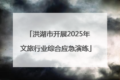 洪湖市开展2025年文旅行业综合应急演练