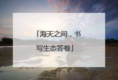海天之间，书写生态答卷