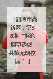 淄博市高新区：第38期“拒绝烟草诱惑 共筑无烟校园 ”