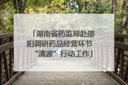 湖南省药监局赴邵阳调研药品经营环节“清源”行动工作