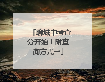聊城中考查分开始！附查询方式→