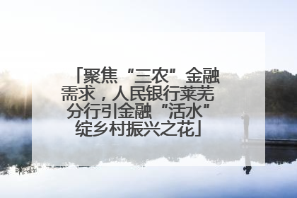 聚焦“三农”金融需求，人民银行莱芜分行引金融“活水”绽乡村振兴之花