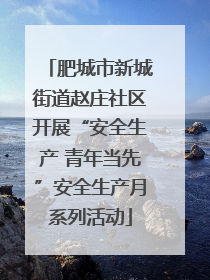 肥城市新城街道赵庄社区开展“安全生产 青年当先”安全生产月系列活动