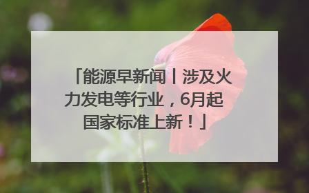 能源早新闻丨涉及火力发电等行业，6月起国家标准上新！