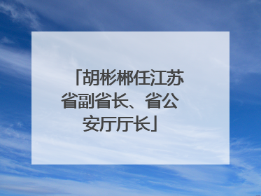 胡彬郴任江苏省副省长、省公安厅厅长