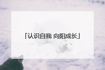 认识自我 向阳成长