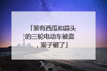 装有西瓜和蒜头的三轮电动车被盗，案子破了
