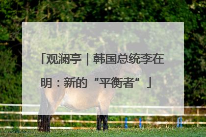 观澜亭｜韩国总统李在明：新的“平衡者”