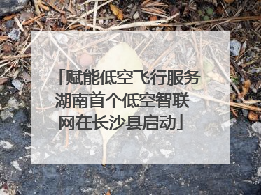 赋能低空飞行服务 湖南首个低空智联网在长沙县启动