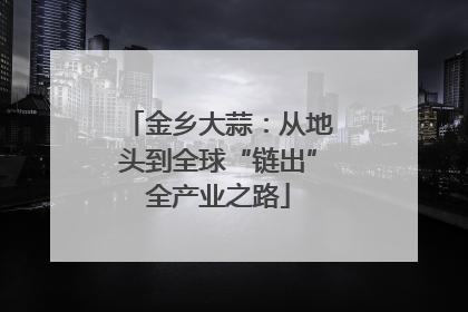 金乡大蒜：从地头到全球“链出”全产业之路